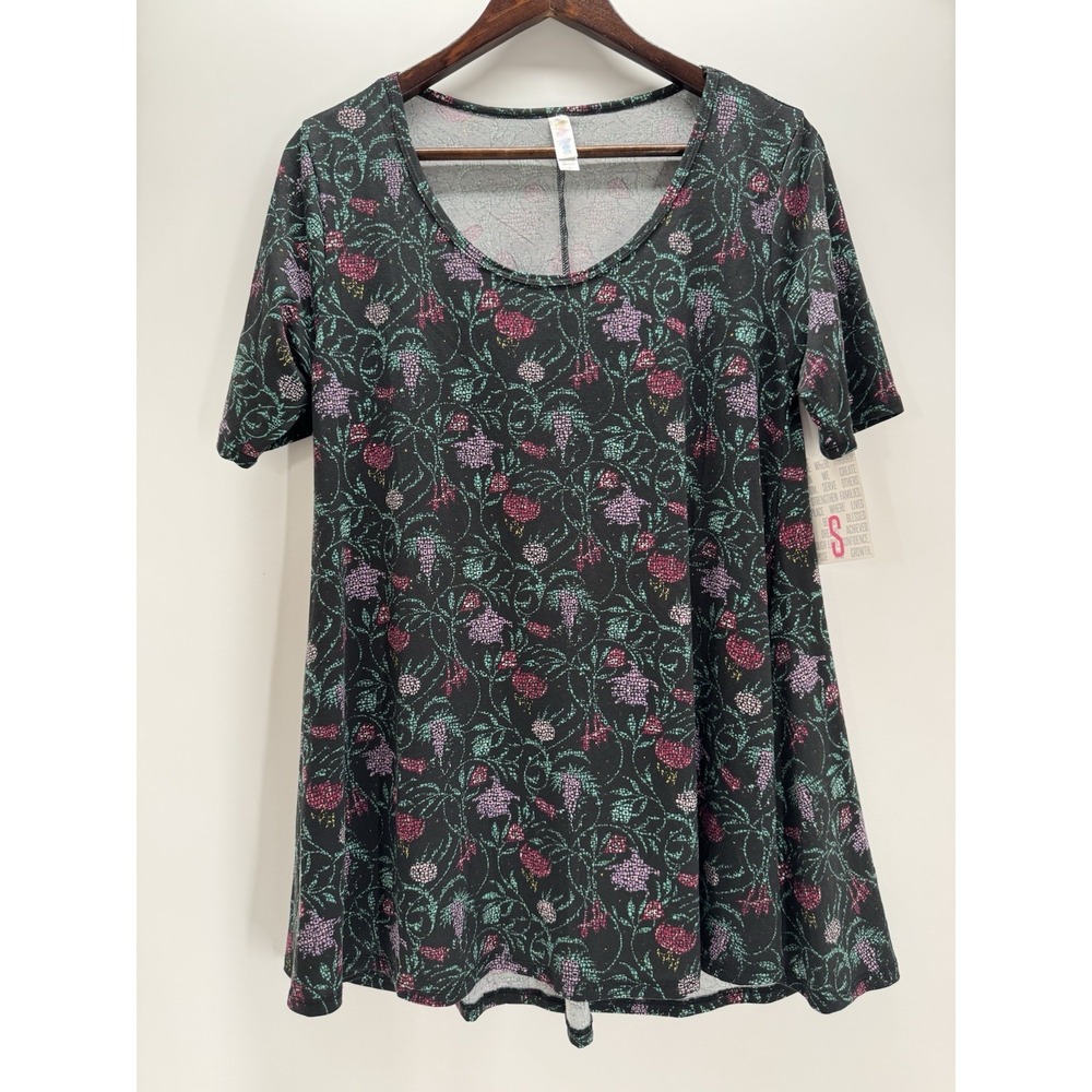LuLaRoe Perfect T Floral Vine Tunic Top Boho Cottagecore Gardencore Small NWT